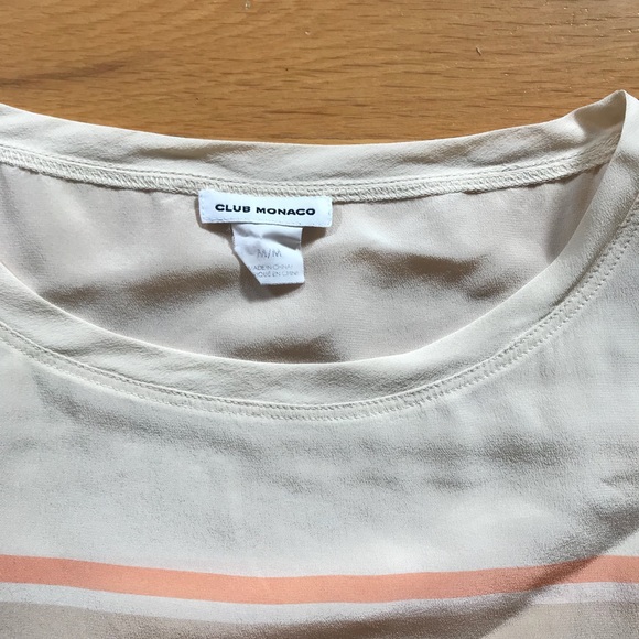 Club Monaco Red stripe 100% silk top - Picture 3 of 3